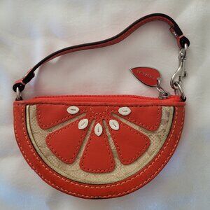 Coach Orange Slice Coin Purse NWT